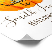 Halloween, pompoen welkomstbord poster (Hoek)