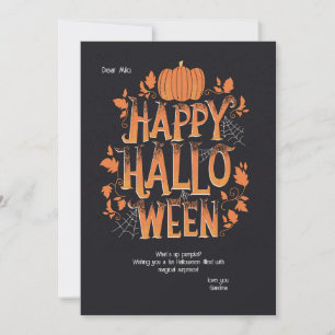 Halloween Pompoen Wenskaart Feestdagenkaart