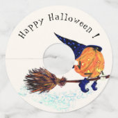 Halloween Pompoen Wijnglas Labels (Achterkant)