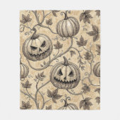  Halloween pompoen wijnpatroon Fleece Deken (Voorkant)