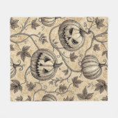  Halloween pompoen wijnpatroon Fleece Deken (Voorkant (Horizontaal))