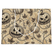  Halloween pompoen wijnpatroon Groot Cadeauzakje (Voorkant)