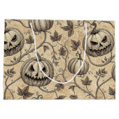  Halloween pompoen wijnpatroon Groot Cadeauzakje (Achterkant)