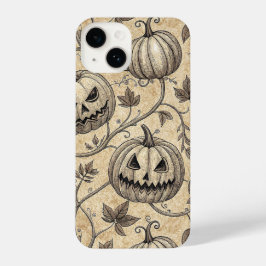 Halloween pompoen wijnpatroon iPhone 14 Hoesje