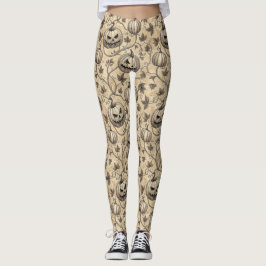  Halloween pompoen wijnpatroon Leggings