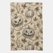  Halloween pompoen wijnpatroon Theedoek (Verticaal)