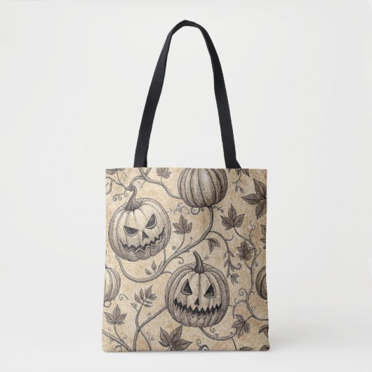  Halloween pompoen wijnpatroon Tote Bag (Voorkant)