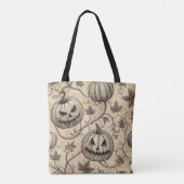  Halloween pompoen wijnpatroon Tote Bag (Achterkant)