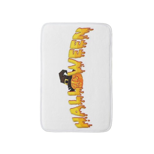 Halloween pompoen witje badmat (Voorkant Verticaal)