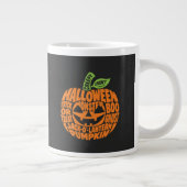 Halloween Pompoen Woord Kunst Mok (Rechts)