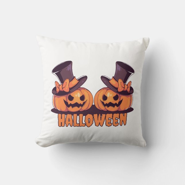 Halloween Pompoen Worp Kussen (Voorkant)