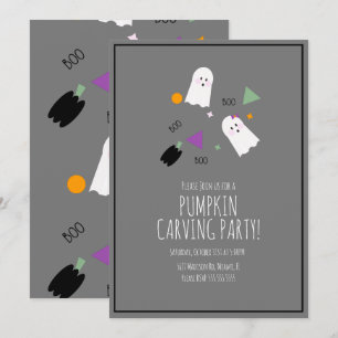 Halloween Pompoen Zeer Aardige Geest Confetti Kaart