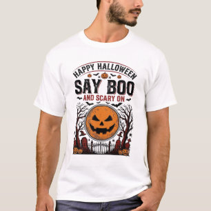 Halloween Pompoen Zegt Boe Bang Oud_1 T-shirt