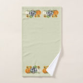 Halloween Pompoen Zonnebloem Buffalo Plaid Bad Handdoek (Handdoek)