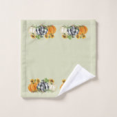 Halloween Pompoen Zonnebloem Buffalo Plaid Bad Handdoek (Wasdoekje)