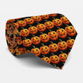 Halloween pompoen zwart Stropdas (Opgerold)