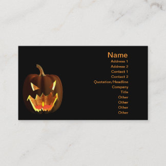 Halloween pompoen zwart visitekaartje