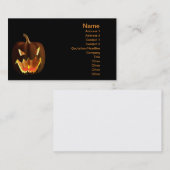 Halloween pompoen zwart visitekaartje (Voorkant / Achterkant)