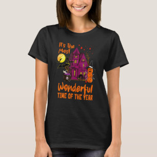 Halloween Pompoen Zwarte Kat Herfst Heks Vleermuiz T-shirt