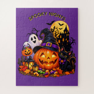 Halloween Pompoen & Zwarte Kat Puzzel