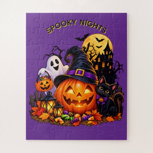 Halloween Pompoen & Zwarte Kat Puzzel (Verticaal)