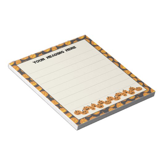 Halloween pompoenen aangepaste notitieblok (Schuin)
