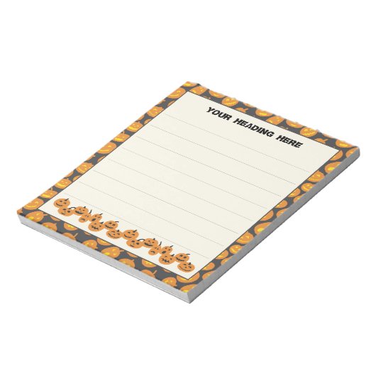 Halloween pompoenen aangepaste notitieblok (Linkerzijde)