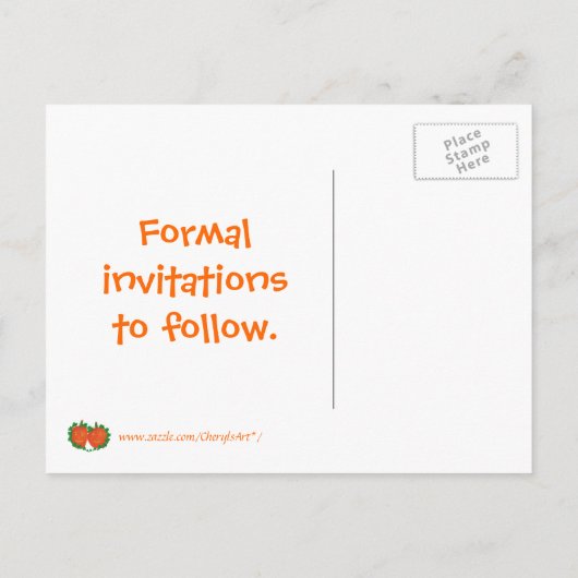 Halloween pompoenen Bewaar de datum bruiloft brief Aankondigingskaart (Achterkant)