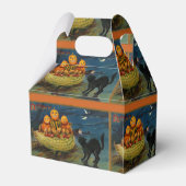 Halloween pompoenen Black Cat Bedankdoosjes (Achterkant)
