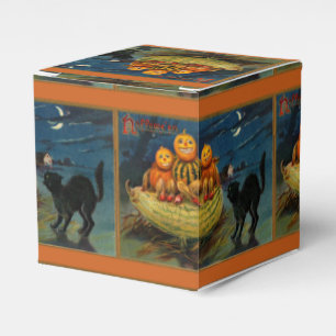 Halloween pompoenen Black Cat Bedankdoosjes