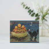  Halloween pompoenen Black Cat Briefkaart (Staand voorkant)