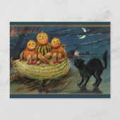 Halloween pompoenen Black Cat Briefkaart (Voorkant)