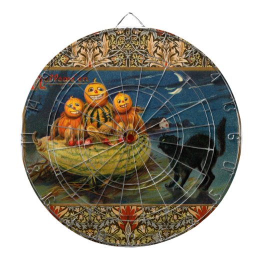 Halloween pompoenen Black Cat Dartbord (Voorkant)