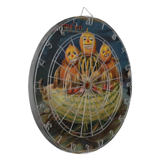  Halloween pompoenen Black Cat Dartbord (Voorkant Links)