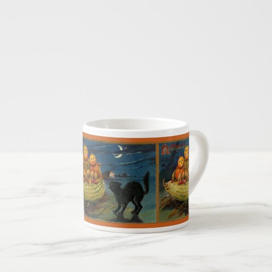  Halloween pompoenen Black Cat Espresso Kop (Voorkant rechts)