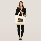  Halloween pompoenen Black Cat Grote Tote Bag (Voorkant (model))