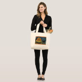  Halloween pompoenen Black Cat Grote Tote Bag (Voorkant (model))