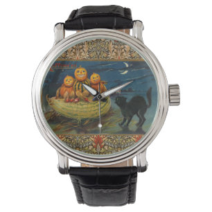  Halloween pompoenen Black Cat Horloge