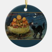  Halloween pompoenen Black Cat Keramisch Ornament (Voorkant)