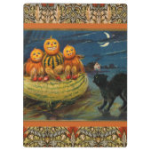 Halloween pompoenen Black Cat Klembord (Achterkant)