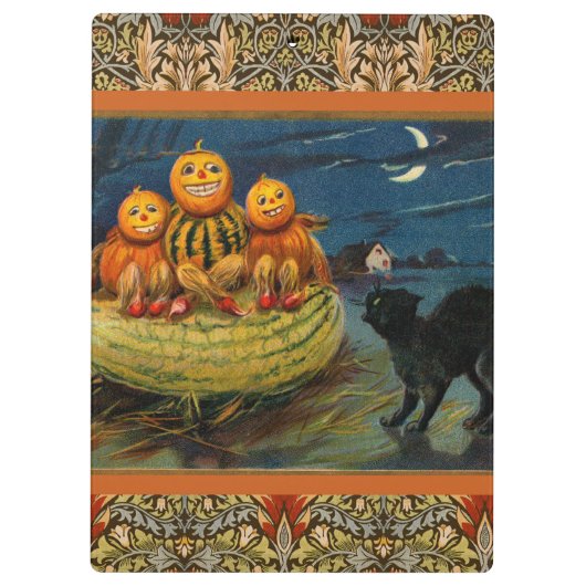  Halloween pompoenen Black Cat Klembord (Achterkant)