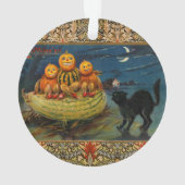  Halloween pompoenen Black Cat Ornament (achterkant)