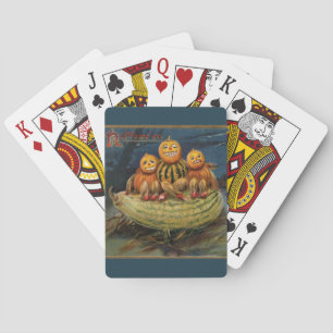  Halloween pompoenen Black Cat Pokerkaarten