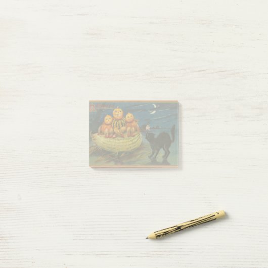  Halloween pompoenen Black Cat Post-it® Notes (Op bureau)