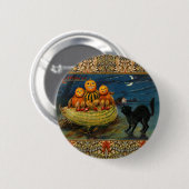  Halloween pompoenen Black Cat Ronde Button 5,7 Cm (Voorkant /achterkant)