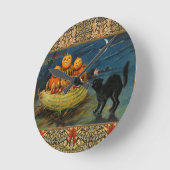  Halloween pompoenen Black Cat Ronde Klok (Hoek)