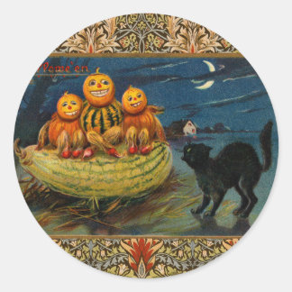  Halloween pompoenen Black Cat Ronde Sticker