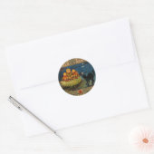  Halloween pompoenen Black Cat Ronde Sticker (Envelop)