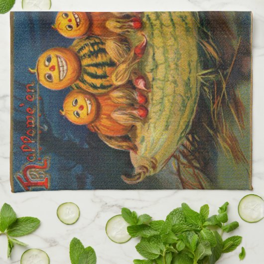  Halloween pompoenen Black Cat Theedoek (Gevouwen)