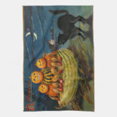  Halloween pompoenen Black Cat Theedoek (Verticaal)